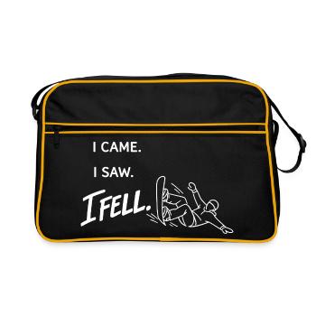 Je suis venu. J’ai vu. Je suis tombé. – Art minimal du snowboard - Sac Retro - noir/or - Devant