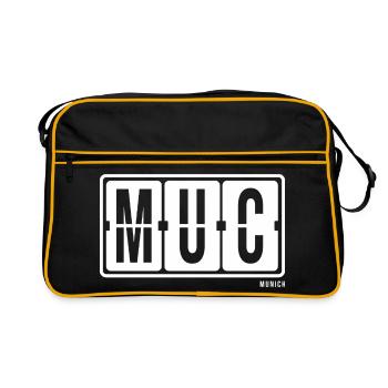 Munich MUC, City Pullover Hoodie Munic - Retro Bag - black/gold - Front