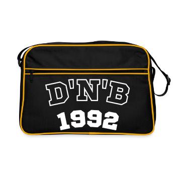 Dnb Outfit Drum & Bass rave outfit for DJs, ravers - Retro Bag - black/gold - Front