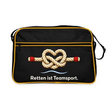 Rettungsschwimmer Lifeguard Wasserrettung Team - Retro Tasche - Schwarz/Gold - Vorne