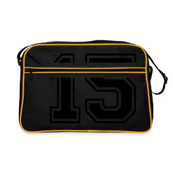 15 - Rugby style sport - Jersey Shirt Design - Sac Retro - noir/or - Devant