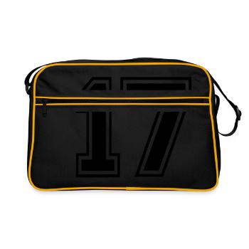 17 - Rugby style sport - Jersey Shirt Design - Sac Retro - noir/or - Devant