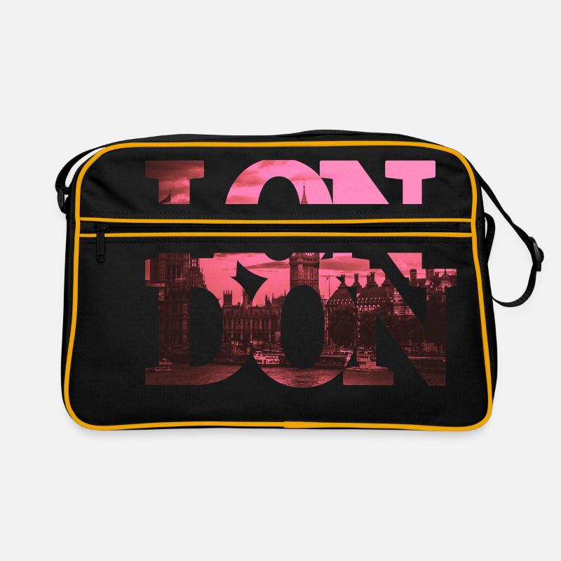 London - Retro Tasche - Schwarz/Gold