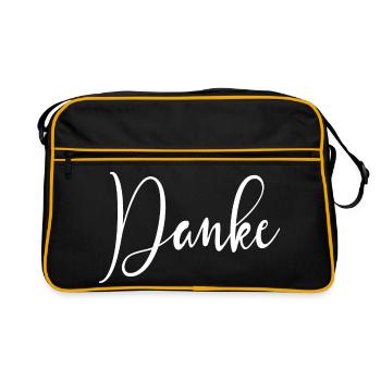 DANKE DANKESCHÖN - DANK DIR GESCHENK DANKBARKEIT - Retro Tasche - Schwarz/Gold - Vorne
