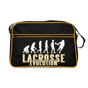 Lacrosse Evolution Drôle Sports Humour Parodie - Sac Retro - noir/or - Devant