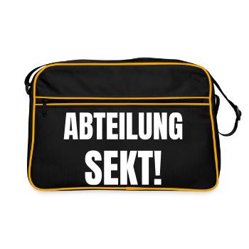 Abteilung Sekt! - Retro Tasche - Schwarz/Gold - Vorne