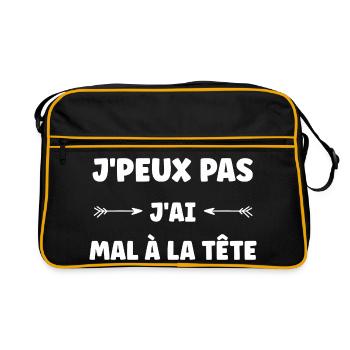 I can't I have a headache Typo - Retro Bag - black/gold - Front