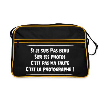 It's not my fault, it's the photographer! - Retro Bag - black/gold - Front