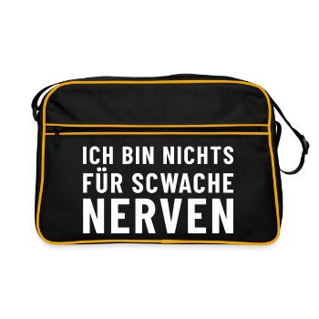 I'm not for the faint of heart - Retro Bag - black/gold - Front