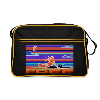 Le kitesurf - Sac Retro - noir/or - Devant