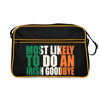 Irish Goodbye Humor Tee - Retro Bag - black/gold - Front