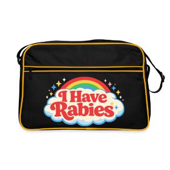 Ich habe Tollwut - Retro Tasche - Schwarz/Gold - Vorne