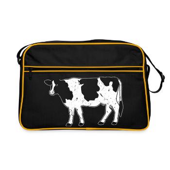 Style grunge de ferme en silhouette de vache - Sac Retro - noir/or - Devant