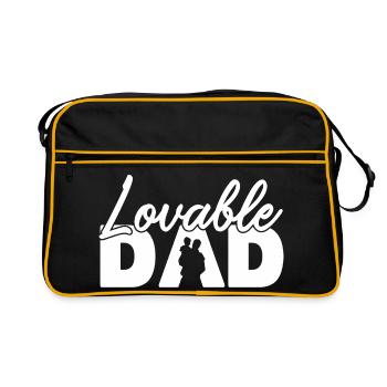 Lovable Dad Aesthetic Typography Fatherhood - Retro Bag - black/gold - Front