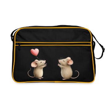 Mouse Love - Retro Bag - black/gold - Front