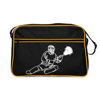 gardien de but de crosse - Sac Retro - noir/or - Devant