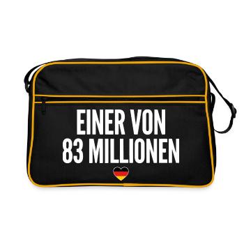 Einer Von 83 Millionen - Retro Tasche - Schwarz/Gold - Vorne