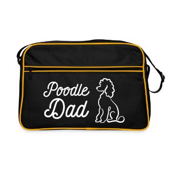 Portrait de silhouette du Papa Caniche - Sac Retro - noir/or - Devant