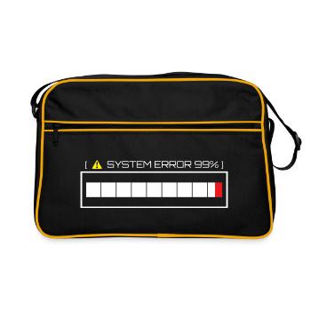Systemfehler 99% Ladezustand - Retro Tasche - Schwarz/Gold - Vorne