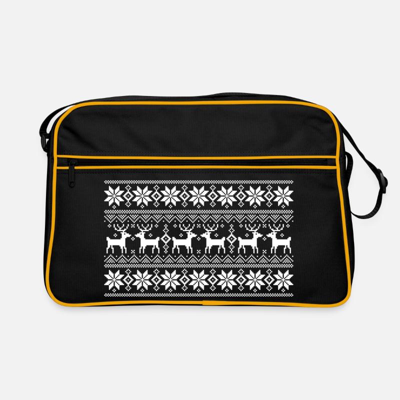 Merry Christmas pattern 1 (dark) Retro Bag