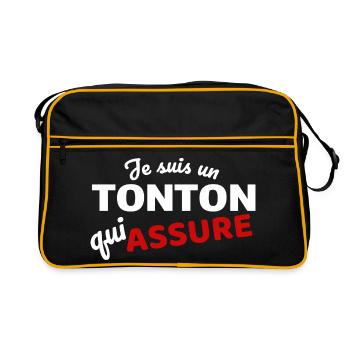 Je suis un tonton qui assure - Sac Retro - noir/or - Devant