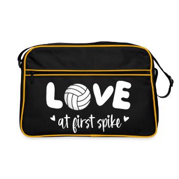 Love at First Spike Funny Volleyball - Retro Bag - black/gold - Front