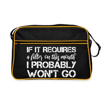 S’il nécessite un filtre sur cette bouche, je - Sac Retro - noir/or - Devant