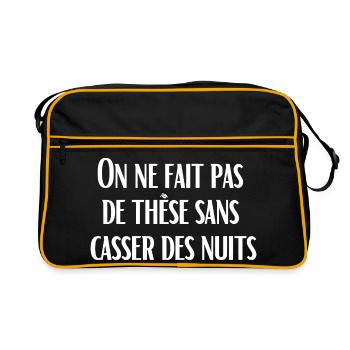 You can't do a thesis without breaking nights - Retro Bag - black/gold - Front