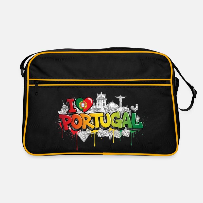 Drapeau portugais Monuments Graffiti Art Sac Retro