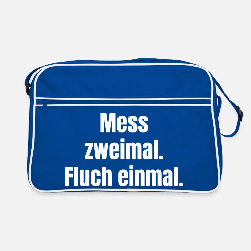 Mess zweimal Fluch einmal Retro Tasche