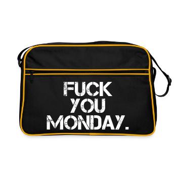 Va te faire foutre lundi - Sac Retro - noir/or - Devant