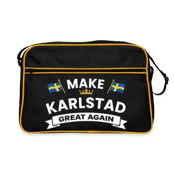 Karlstad Stor, encore une fois – drapeau et couronne - Sac Retro - noir/or - Devant