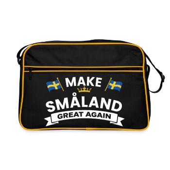 Couronne du Ruban du Drapeau du Småland - Sac Retro - noir/or - Devant