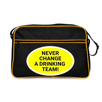Never change the drinking team - Retro Bag - black/gold - Front