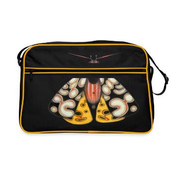 Moth schwarz und gelb - Retro Tasche - Schwarz/Gold - Vorne