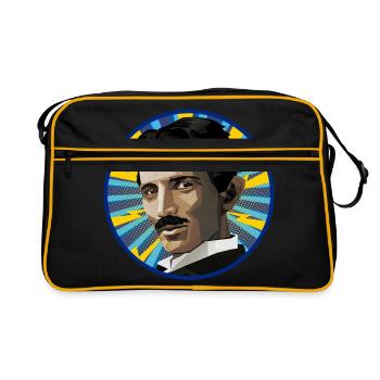 Nicola Tesla Popart - Retro Bag - black/gold - Front