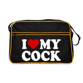 I love my cock - Sac Retro - noir/or - Devant