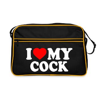 I love my cock - Sac Retro - noir/or - Devant