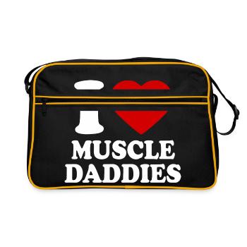 I love muscle daddies - Sac Retro - noir/or - Devant