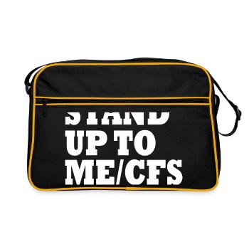 Me/cfs - Stand up to mecfs - Retro Tasche - Schwarz/Gold - Vorne