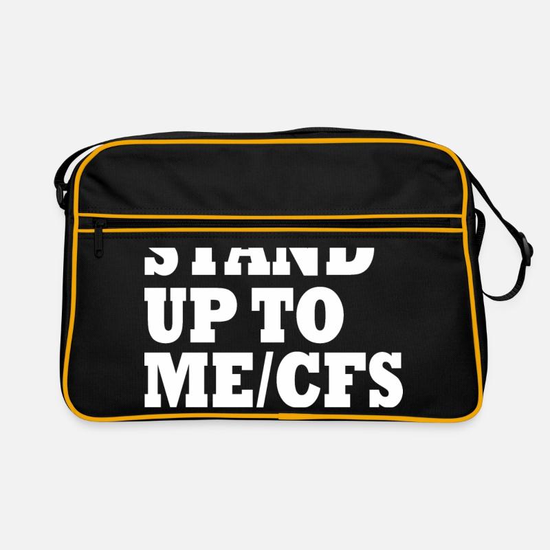 Me/cfs - Stand up to mecfs - Retro Tasche - Schwarz/Gold