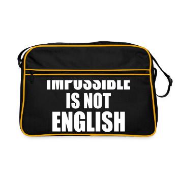 impossible is not english - england - Retro Bag - black/gold - Front