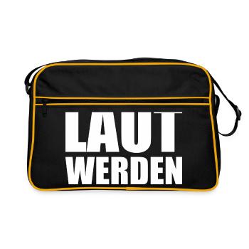 Laut werden - Retro Tasche - Schwarz/Gold - Vorne