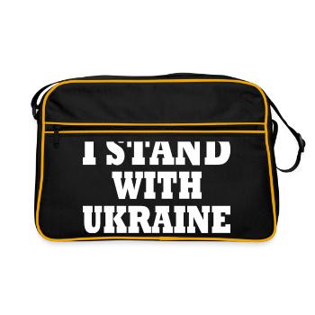 I stand with ukraine - Sac Retro - noir/or - Devant