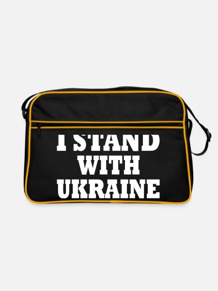 I stand with ukraine - Sac Retro - noir/or - Devant