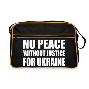 No peace without justice for ukraine - Retro Tasche - Schwarz/Gold - Vorne