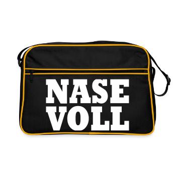 Nase voll - Retro Tasche - Schwarz/Gold - Vorne