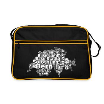Suisse dialecte blanc - Sac Retro - noir/or - Devant