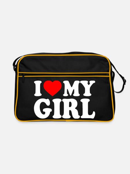 I love my girl - Retro Tasche - Schwarz/Gold - Vorne