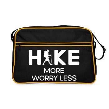 Randonnée plus soucieuse moins - cadeau de randonnée - Sac Retro - noir/or - Devant